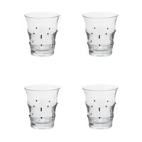 Set de 4 verres à eau en verre soufflé transparent et noir h10-Verre-Transparent-Sia Deco