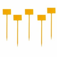 Set de 5 étiquettes pour potager en plastique jaune-Plastique-Jaune-Wadiga