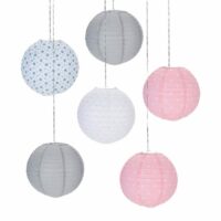 Set de 6 abat-jours suspensions lanternes chambre enfant en papier-Papier-Multicolore-Wadiga
