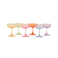 Set de 6 coupes en verre coloré 10x13cm-Verre-Multicolore-Hashtag Déco