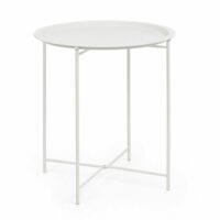 Set de 6 tables basses rondes en acier blanc--Blanc-Konte.Design