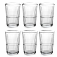 Set de 6 verres à eau en verre strié 21cl-Verre-Transparent-pasabahce