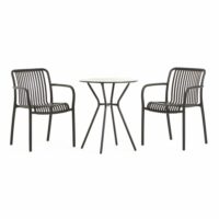 Set de balcon avec table ronde et deux chaises noir--Noir-Siediti Fuori e Dentro