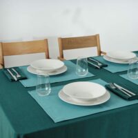 Set de table 100% lin turquoise (x4)-Lin-Bleu-Ripshop