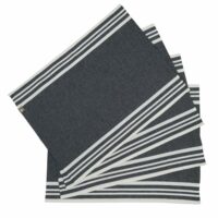 Set de table (x4) coton 35x50 noir-Coton-Noir-Febronie