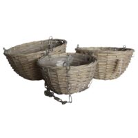 Set3 paniers poule corbeille fruit légumes osier marron 22 26 30cm--Gris-CHEMIN DE CAMPAGNE
