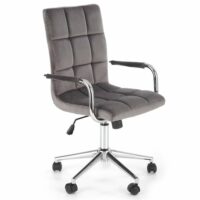 Siège de bureau enfant en velours de polyester gris-Velours-Gris-MSO