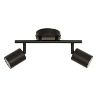 Spot mural double orientable compatible plafond métal noir 11 x 28-Métal-Noir-Home Maison