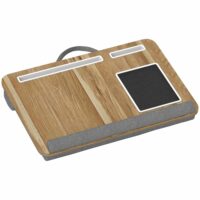 Support ordinateur portable table de lit plateau réglable noir--Beige-Homcom