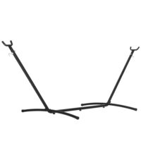 Support pied de hamac structure métal époxy noir-Métal-Noir-Outsunny