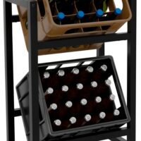 Support pour caisses à boissons en métal Noir-Métal-Noir-CLP