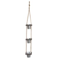 Suspension 3 cache-pots en métal argent-Métal-Argenté-Aubry Gaspard
