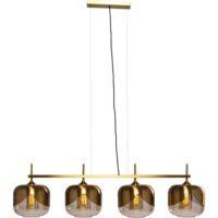 Suspension 4 abat-jours en acier doré et verre-Verre-Doré-Kare Design