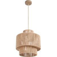 Suspension au style bohème 40w fibre durable et naturelle-Fibre-Beige-Tectake