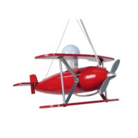 Suspension d'enfant aluminium bois rouge-Aluminium-Argenté-Tosel
