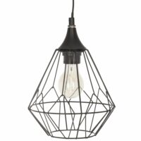 Suspension en métal filaire flave noir diam.19xh 27 cm-Métal-Noir-Home Maison