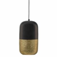 Suspension en métal noir et doré 20x20x36cm-Métal-Doré-Meubles & Design