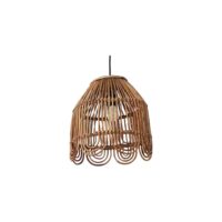 Suspension en rotin marron non éléctrifiée--Beige-Decoclico