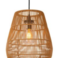 Suspension intérieur/extérieur en rotin naturel--Beige-Lucide