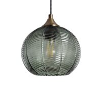 Suspension luminaire métal et verre vert-Verre-Vert-sweeek