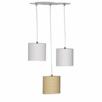 Suspension lumineuse trio plafonnier en coton-Coton-Beige-Sauthon