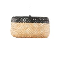 Suspension ronde bambou bicolore--Marron-Maison Aubertin