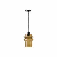 Suspension tube en verre jaune translucide-Verre-Jaune-CAMIF