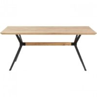 Table à manger 10 personnes en chêne massif et acier l220-Chêne-Marron-Kare Design