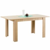 Table à manger 120x80 cm chêne 6 places extensible-Chêne-Beige-Homestyle4U