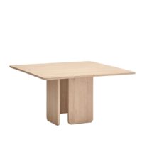 Table à manger 6 personnes carrée en bois - Bois clair-Bois-Marron-TEULAT