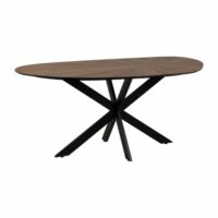 Table à manger avec pied noir 178x80x77cm--Marron-Meubles & Design