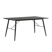 Table à manger avec pieds métal noir - 160x90 cm-Métal-Noir-Usinestreet