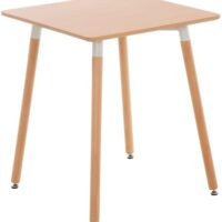 Table à manger carrée en bois Nature-Bois-Beige-CLP