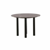 Table à manger design effet marbre et métal 106cm HASPEN-Métal-Noir-Vind