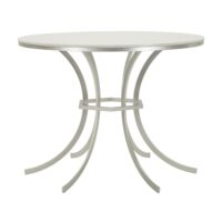 Table à manger en métal argenté et marbre cm ø 100x76