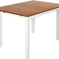 Table à manger en pin marron blanc 8 personnes L120-Bois de Pin-Marron-Loft24