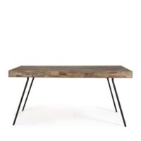 Table à manger en teck recyclé 200x90cm bois-Teck-Marron-Drawer