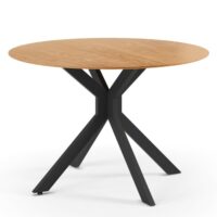 Table à manger pliante ronde 110cm pieds en métal-Métal-Marron-Casanova Paris