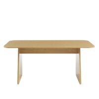 Table à manger  rectangulaire effet chêne 180 cm-Chêne-Marron-Baita
