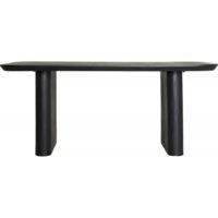 Table à manger rectangulaire en bois rognes-Bois-Noir-ReCollection