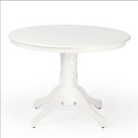 Table à manger ronde baroque - blanc 106cm--Blanc-MSO