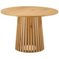 Table à manger ronde en bois style scandinave 110cm-Bois-Marron-Happy Garden