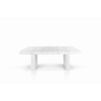 Table à rallonge en bois plaqué beton blanc 160x90 cm - 410x90 cm-Bois-Blanc-Konte.Design