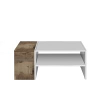 Table basse 1 compartiment 90 cm effet bois blanc et erable pereira-Bois-Blanc-Whous