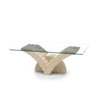 Table basse 120 x 70 - Transparente - Papillon--Beige-Webmarketpoint