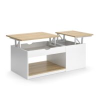 Table basse blanche/sonoma 55x54 cm--Blanc-Vicco