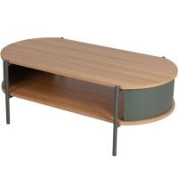 Table basse bois et métal vert 100x54x36.5cm-Métal-Vert-Urban Living