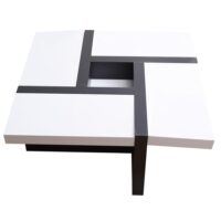 Table basse carreè noir et blanc--Blanc-Mobili Rebecca