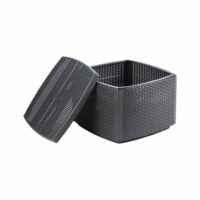 Table basse d'extérieure anthracite 53x53 cm--Noir-Dmora