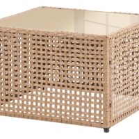 Table basse de jardin 66 cm 66 cm verre beige-Verre-Beige-Beliani